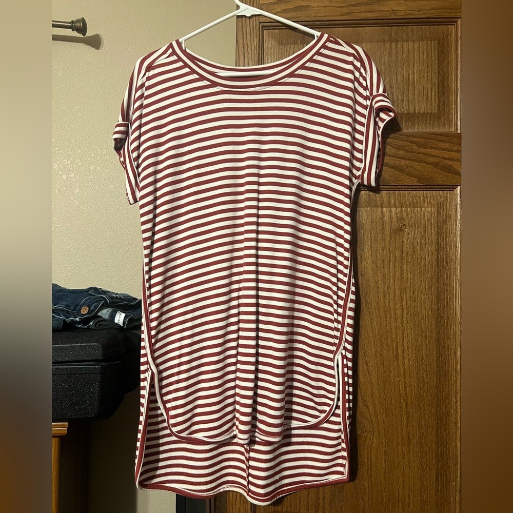 Striped Red and White Women's Top
